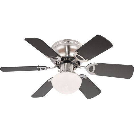 Ventilatore da soffitto a LED Lampada da soggiorno dimmerabile in vetro marrone H 28 cm (1/5)