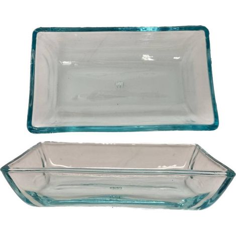Tognana Duo, set 6 ciotole rettangolari cm 13x8 h3, in vetro azzurro, per aperitivi