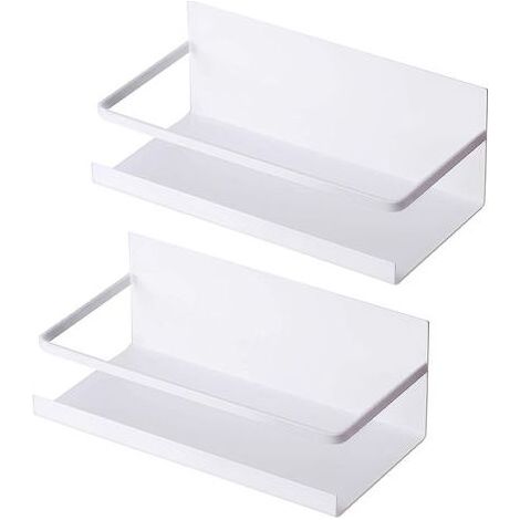 Lot de 2 étagère Magnétique Etagère Réfrigérateur Etagere Epices Cuisine - Blanc (1/5)
