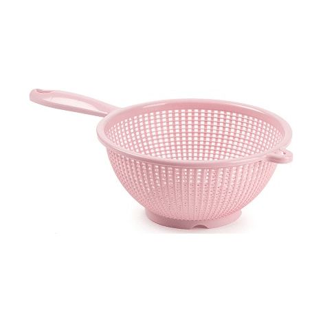 Escurridor verduras con mango plastico 19 cm Rosa claro (1/4)