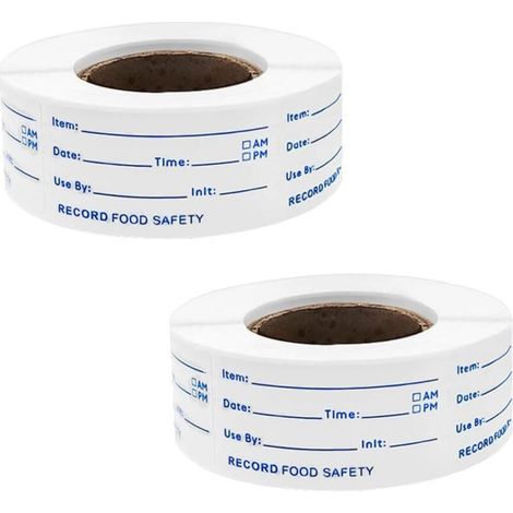 Étiquettes Autocollantes Congélation Alimentaire, 1000Pcs Universelles Réfrigérateur Étiquettes 25x50mm D'étiquettes de Date Alimentaire Auto-adhésif Cuisine Etiquette Bocaux (1/4)