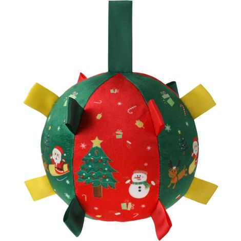 Balle à mâcher pour chien de Noël, un jouet d'agilité en peluche avec un couinement. (1/5)