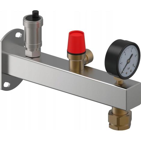 Grupo de seguridad con conexión de depósito de acero inoxidable de 6 bar Uponor Fluvia (1/2)