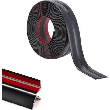 Protection d'angle autocollante en PVC noir 6 m (0,2 x 1 cm) pour plinthes, bordures murales, bandes décoratives pour plans de travail, carrelages, coins de meubles (1/5)