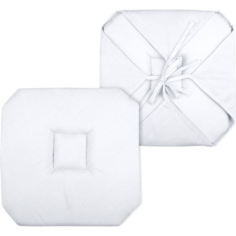 Galette de chaise italienne et unie Blanc 40x40 cm
