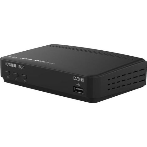 i-CAN T860 decodificador 1 sintonizador(es) Alámbrico Negro