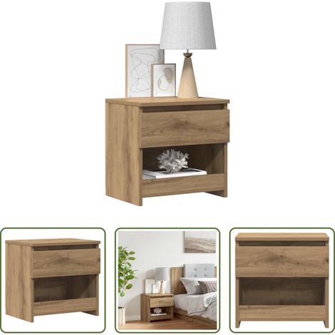 vidaXL Nachttisch Eiche - Nachttisch Artisan-Eiche 40x30x39 cm Holzwerkstoff (1/5)