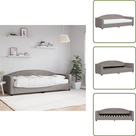 Divano letto 2 in 1 - vidaXL Divano Letto con Materasso Tortora 80x200 cm in Tessuto - Materasso in schiuma