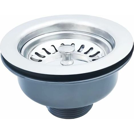 Bonde D'évier sans Trop Plein Panier Inox ø 114 mm 1½", Acier Inoxydable + ABS, Bonde + Panier (1/4)