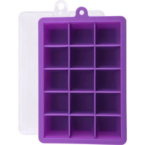 Moule à glaçons en silicone violet à 15 compartiments, ustensile de cuisine, moule à glaçons à faire soi-même (1/5)