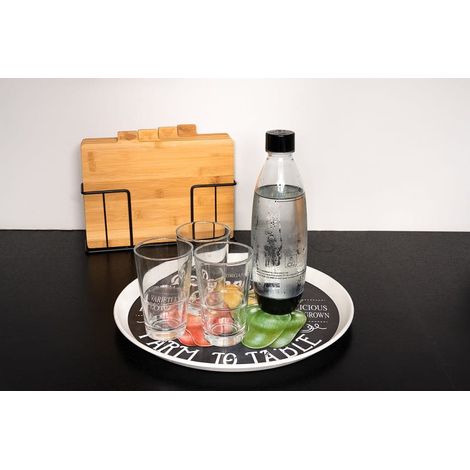 Bandeja decorativa redonda de plástico de 36 cm  HMN428