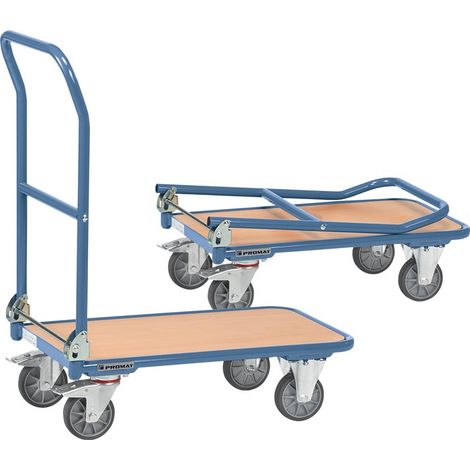 Transportwagen PROMAT L720xB450mm Holzwerkstoff Stahlrohr RAL 5014 Trgf. 150kg (1/4)