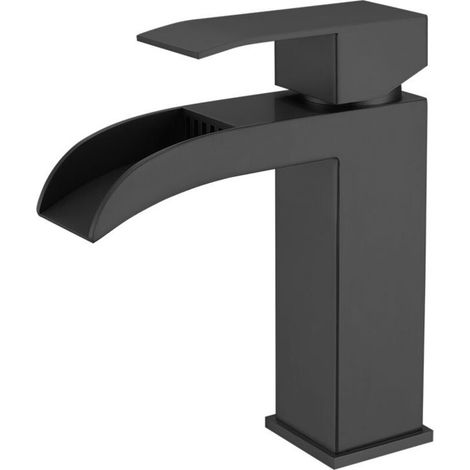 Verdeckter Waschtischarmatur, aus Edelstahl 304 mit PVD-Beschichtung, schwarz.