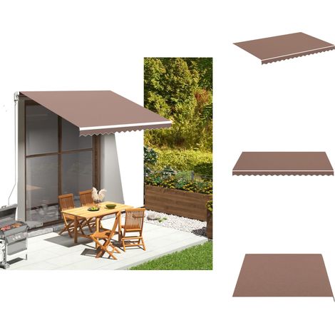 Markisenbespannung Braun 3,5x2,5 m - Markisentuch - Markisenersatzteil - Outdoor Dekoration - Sonnenschutz - Gartenbedarf (1/5)