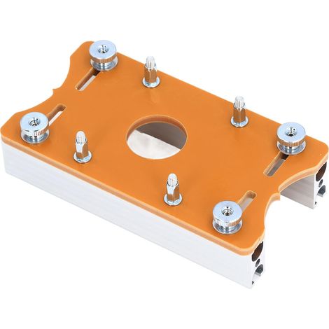 Soporte para máquina, soporte de ranura 2 en 1 con fijación invisible para carpintería, posicionador de ranura de aleación de aluminio para fresado de madera, base de fresado para fresas de 65 mm.