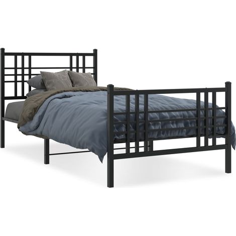 Maison Exclusive - Giroletto con Testiera e Pediera Metallo Nero 100x190 cm (1/5)