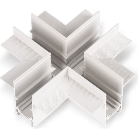 X-Verbinder für eingelassene Magnetschienen 20 mm - Weiß