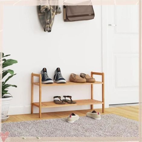 350361 Meuble à chaussures 69x27x41 cm Bois massif de noyer (1/5)