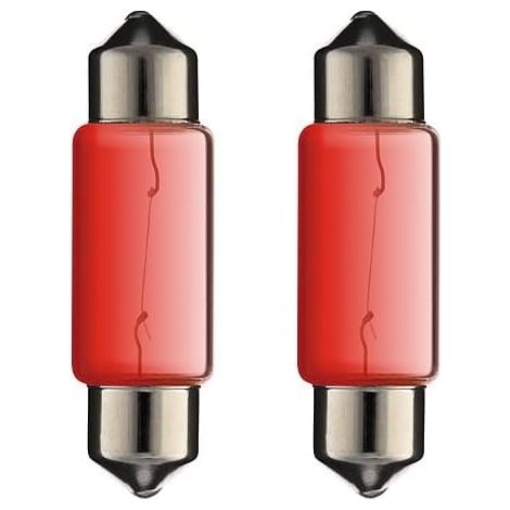 2x Ampoule 5W 10X36 24V ROUGE camion fourgon voiture tracteur véhicule agricole