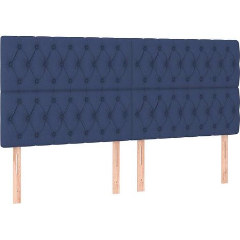 Maison Exclusive - Cabecero de cama azul 180x7x118/128 cm Tela (1/5)