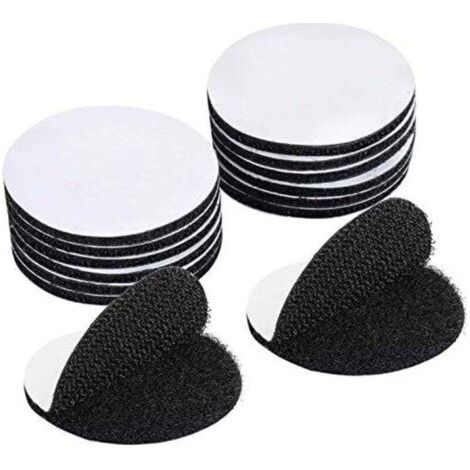 15 Pièces Noir Scratch Autocollant Double Face,Bande Auto-Adhésif, Adhesif Double Face Extra Fort, Rond (5 x 5cm) (1/5)