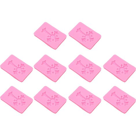 10 Stück Kreuzförmige Silikonformen Kreuzförmige Silikon-Kuchenformen für Schokoladenkuchen, Fondant, Süßigkeiten, Ton, Cupcakes, Kerzen, Taufen (1/5)