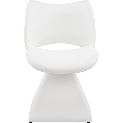 Fauteuil pivotant design blanc en similicuir pour salle à manger, bureau ou salon (1/5)