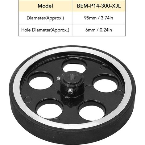 Roue de compteur de longueur, diamètre de trou de 6mm, encodeur, accessoire pour le comptage et la mesure BEM-P14-300-XJL (1/5)