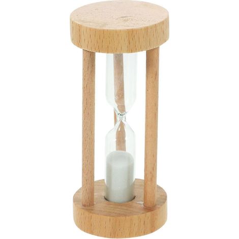 Sablier en bois blanc de 3 minutes, décoration de bureau (1/5)