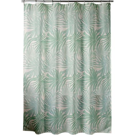 Tenda da doccia in poliestere stampato 180x200 cm 12 anelli pp bianco - tissia - Tendance