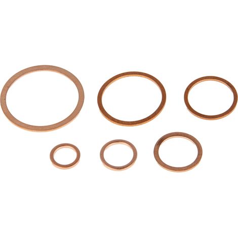 tecuro Kupfer - Flachdichtung, Dichtring, für Ölinstallation - 33,3 x 39 x 1,5 mm - 1 Zoll - DN 25 (1/4)