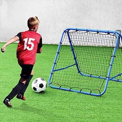 Filet de rebond pour football double face avec filet renforcé, cadre en fer robuste et panneau réglable pour jardin, parc et terrain (1/5)
