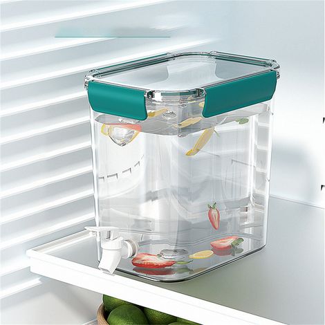 Distributeur De Boissons - 3 5 L - En Plastique Alimentaire PET - Avec Robinet Et Couvercle Verrouillable - Pour Limonade Jus Thé Glacé Réfrigérateur (1/5)
