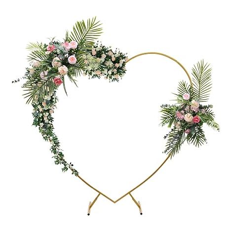 Arche de mariage de 2 m en forme de cœur, arche de mariage, arche de ballons de mariage, cadre de fleurs, pour photographie, mariages, fêtes d'anniversaire, banquets, ouvertures d'affaires, remises de (1/5)