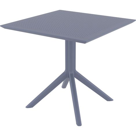Table de jardin lounge pour intérieur ou extérieur hauteur fixe 74 cm en plastique gris foncé 100003056 (1/3)