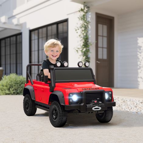 Coche Eléctrico para Niños con Licencia Land Rover 12V Control Remoto Sistema de Suspensión USB MP3 Faros Rojo (1/5)