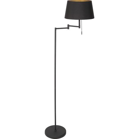 Mexlite - lámpara de pie - Bella - negro - lino metal - lámpara (1/3)