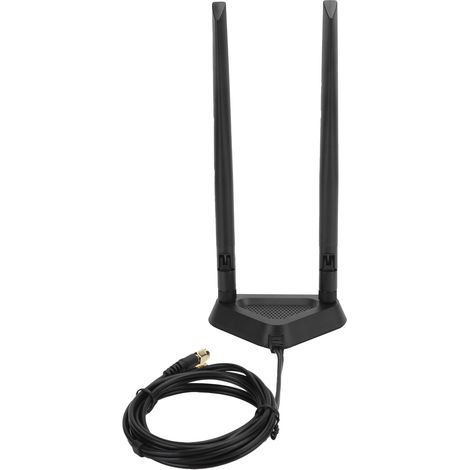 RPSMA-Verlängerungskabel (Stecker auf Buchse) für WLAN-Router-Antenne, 1,1 Meter, mit Halterung und 8-dB-Antenne