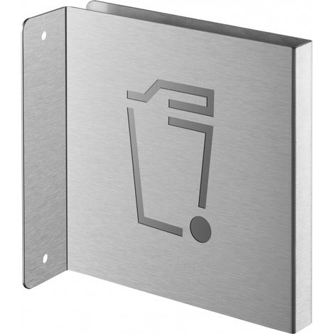 Targa segnaletica <>, acciaio inox spazzolato, 120 x 120 mm, con bordo ripiegato – THIRARD (1/3)
