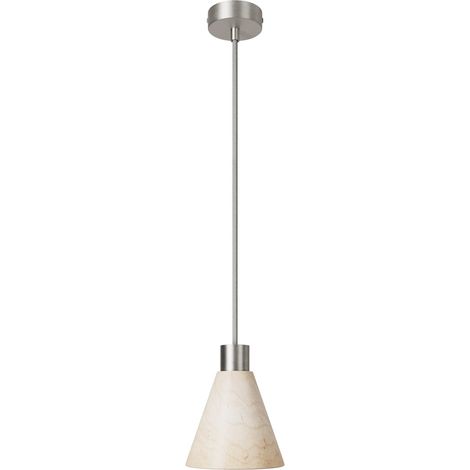 Lampada a sospensione con paralume conico in legno  Senza lampadina - Titanio satinato
