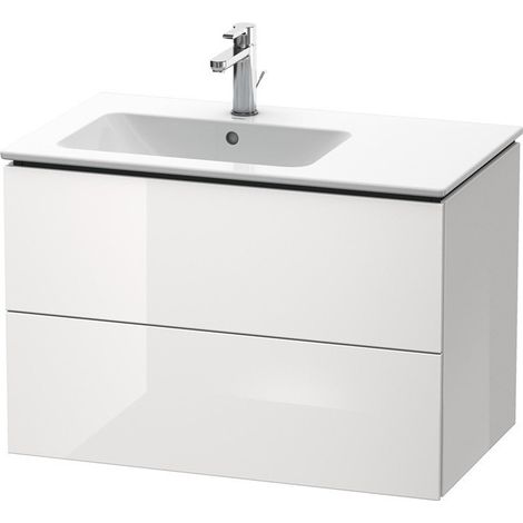 Meuble sous-vasque L-CUBE 550x820x481m avec éclairage li blanc brillant lack