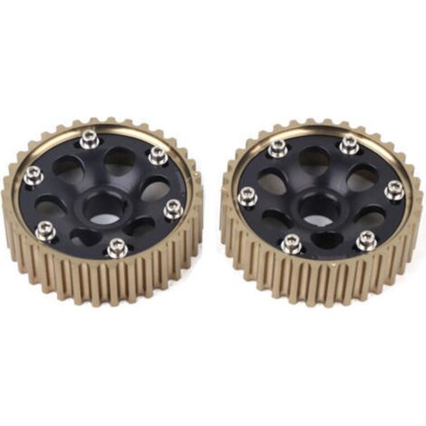 Pair of aluminium competition camshaft sprockets for Honda Integra Civic B16A/B16B/B18C engine, black (1/5)