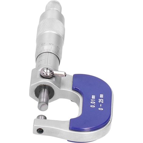 Micromètre à échelle de diamètre extérieur en acier inoxydable avec verrouillage spiralé, instrument de mesure 0‑25 mm (1/5)