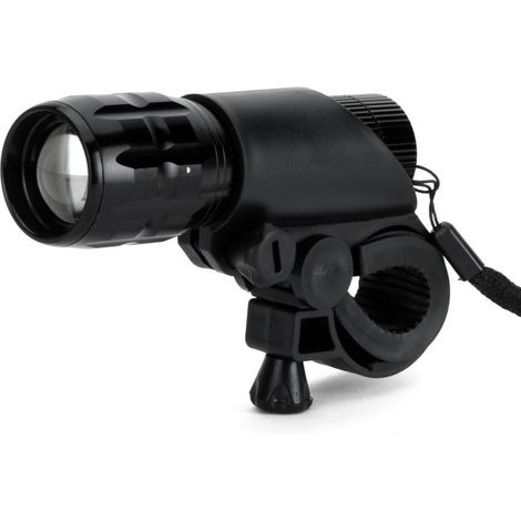 Luce per bicicletta, torcia a LED focalizzabile da 7W, 2000 lumen, 3 modalità, supporto per torcia a LED (nero) (1/5)