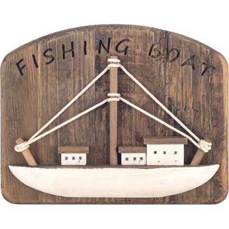 Signes Grimalt Mur de la plaque en bois en bois  Planche murale plaques marron 8x37x30cm 25674