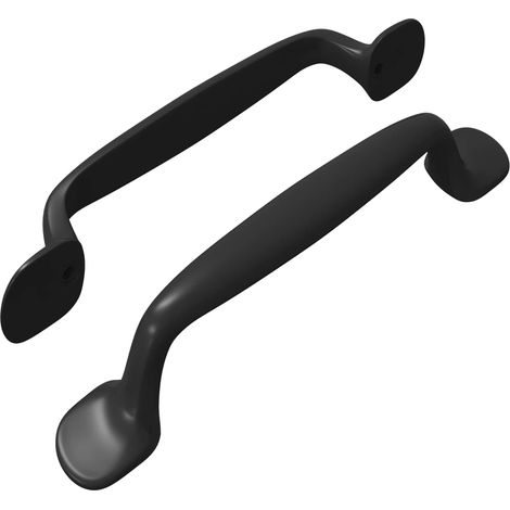 Möbelgriff 2 pcs Schwarz 130 x 19,4 x 22,3 mm Aluminium vidaXL