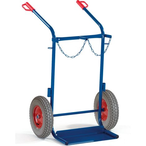 Rollcart Stahlflaschenkarre 200kg Traglast für 2 Flaschen a 40-50 Liter Luftbereifung