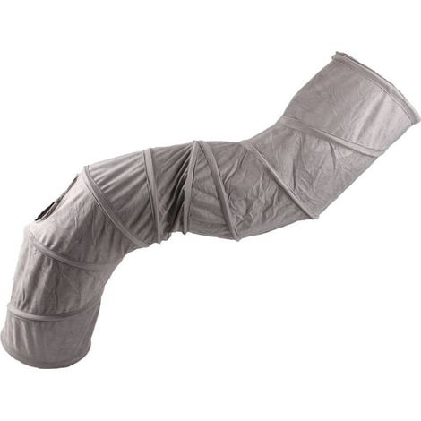Tunnel pliable en daim pour chat en forme de S, grand jeu pour chat et lapin, diamètre 25 cm, longueur 132 cm, pliable et réutilisable (1/4)