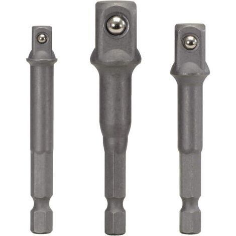 Ensemble de 3 adaptateurs pour clés à douille - 6 embouts - 1/4" - 3/8" - 1/2" (1/5)