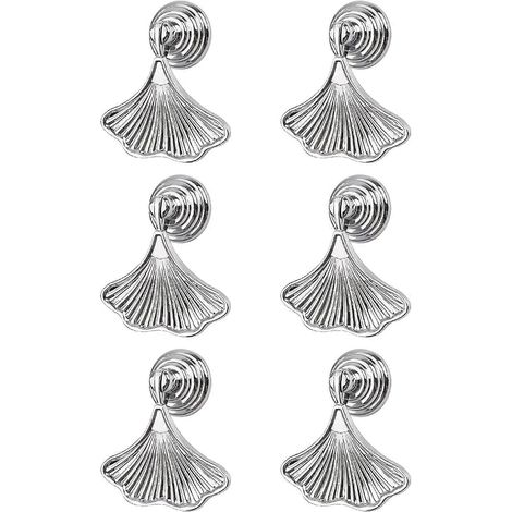 Ensemble de 6 poignées en feuille d'argent Ginkgo (1/5)